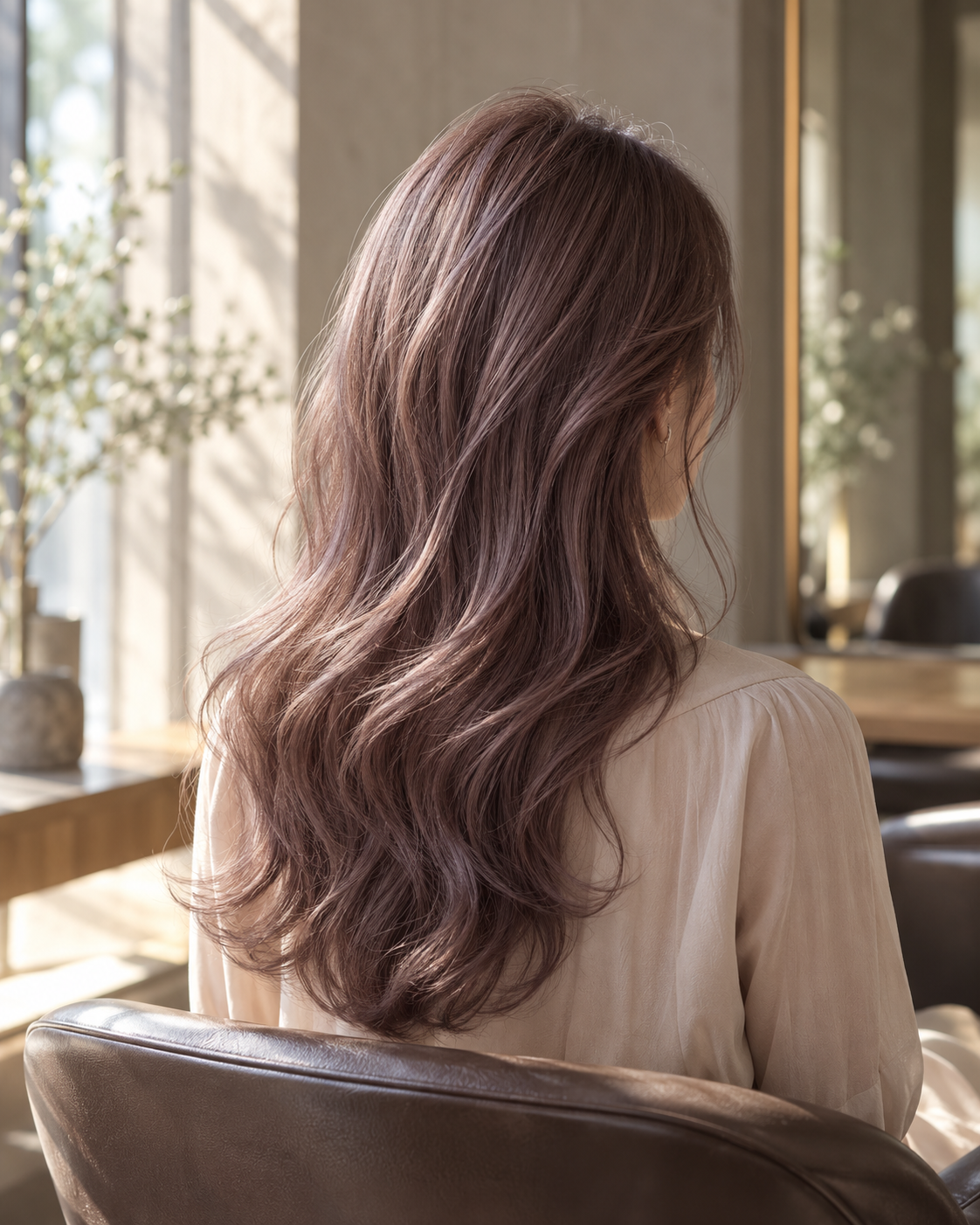 光を含むロングヘアのやわらかな質感